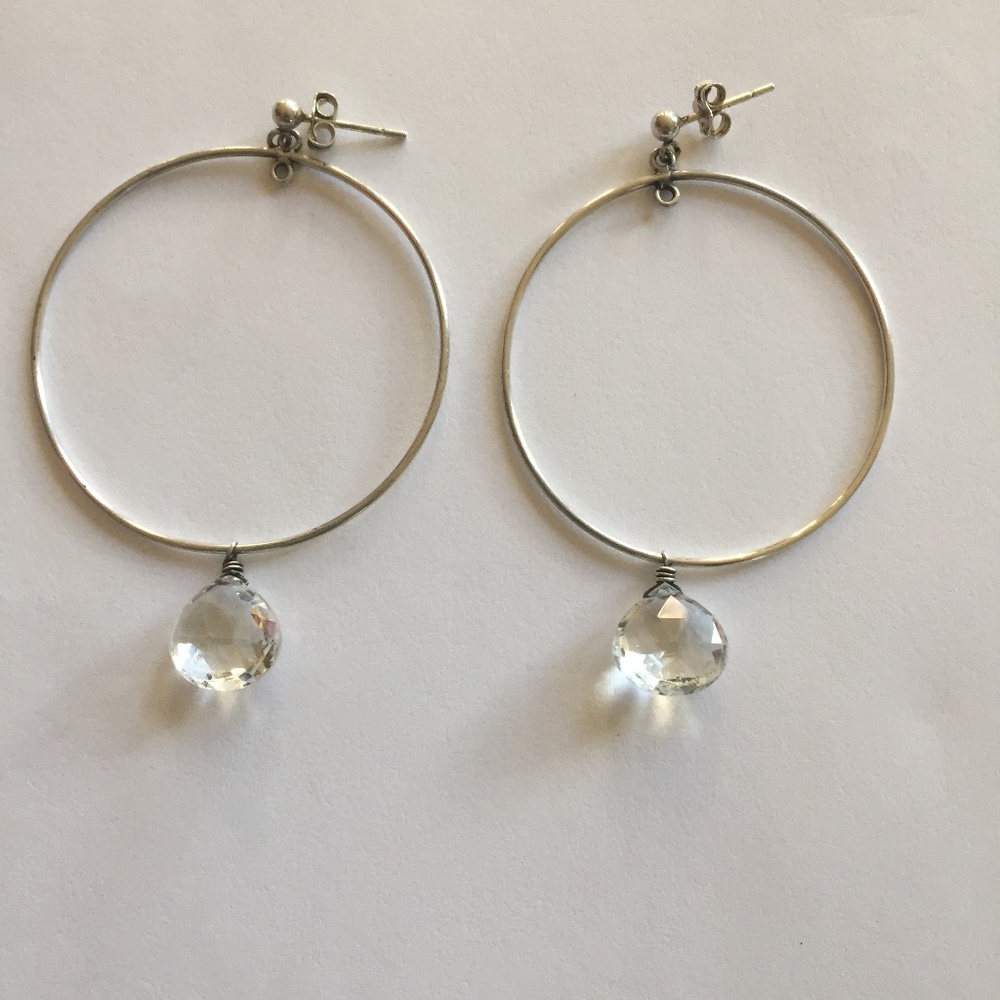 Erin Gallagher white topaz silver earrings.